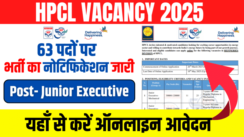 HPCL Junior Executive Vacancy 2025